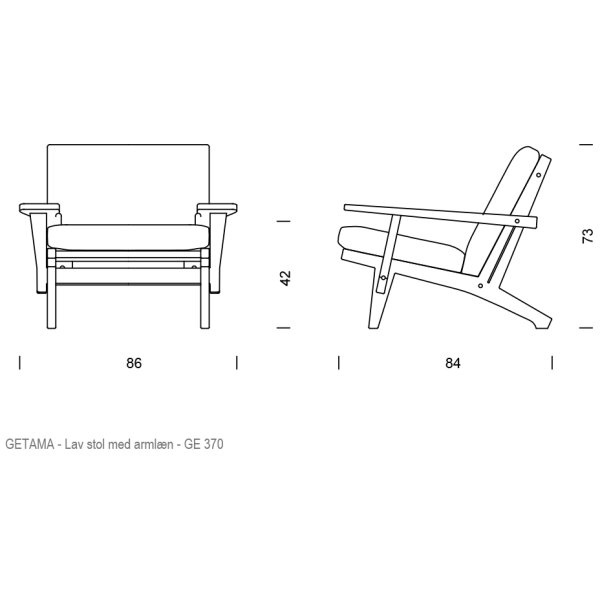 Hans J. Wegner - GE370 Lav Lænestol