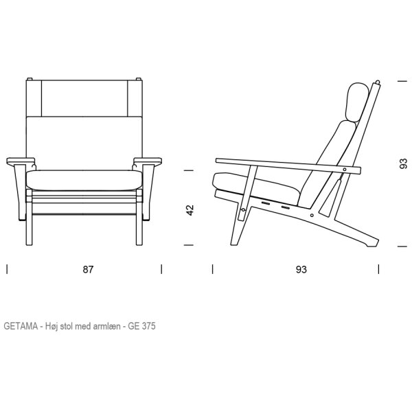 Hans J. Wegner - GE375 Høj Lænestol