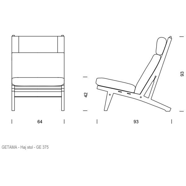 Hans J. Wegner - GE375 Høj Lænestol