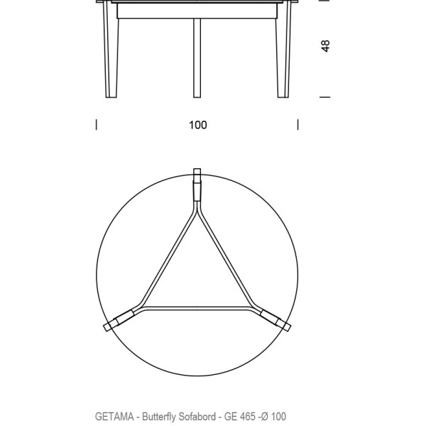 Hans J. Wegner - GE465 Butterfly Sofabord