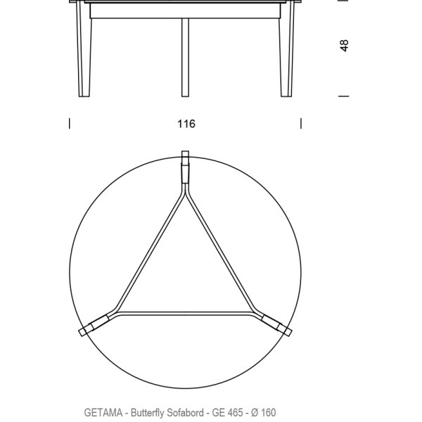 Hans J. Wegner - GE465 Butterfly Sofabord