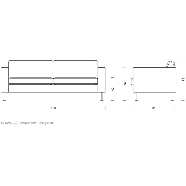 Hans J. Wegner - Century 2000 2 1/2-pers Sofa