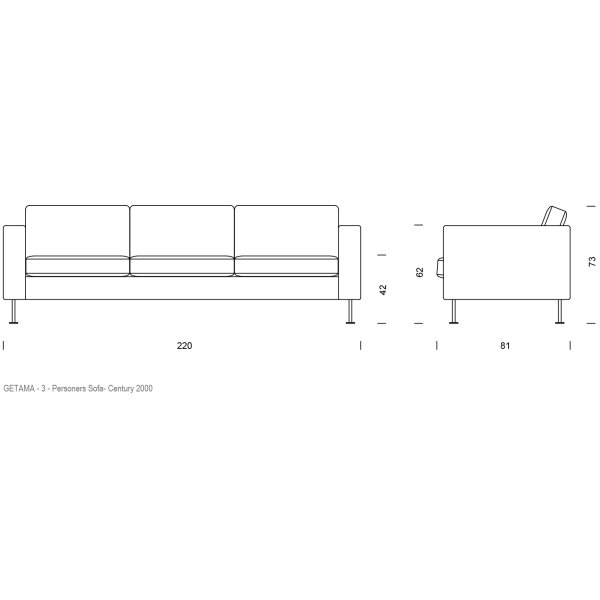 Hans J. Wegner - Century 2000 3-pers Sofa