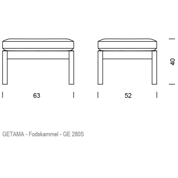 Hans J. Wegner - GE280 Modulsofa Fodskammel