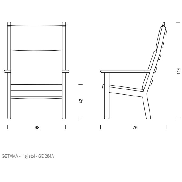 Hans J. Wegner - GE284A Høj Lænestol