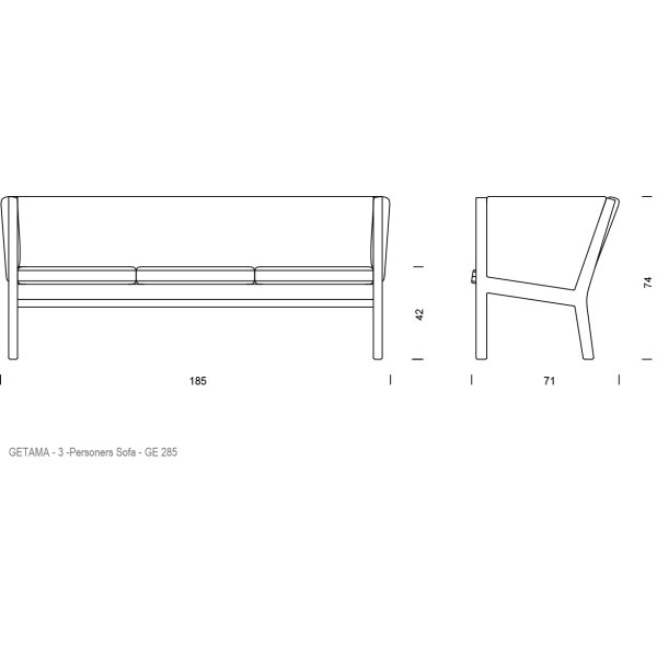 Hans J. Wegner - GE285 3-pers Sofa