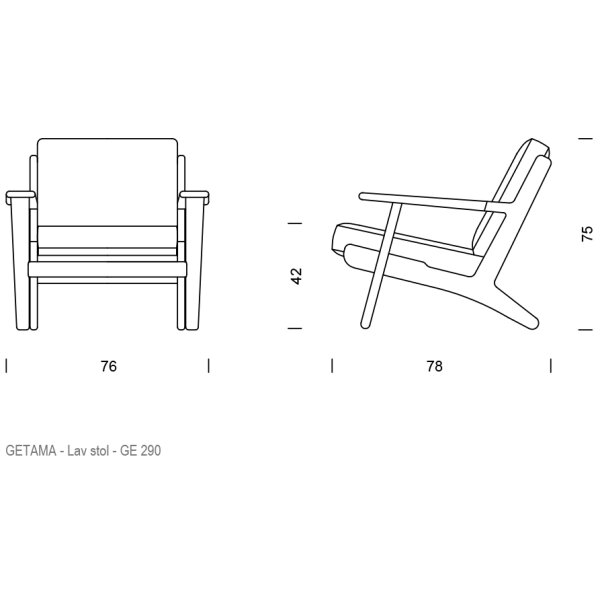 Hans J. Wegner - GE290 Lav Lænestol