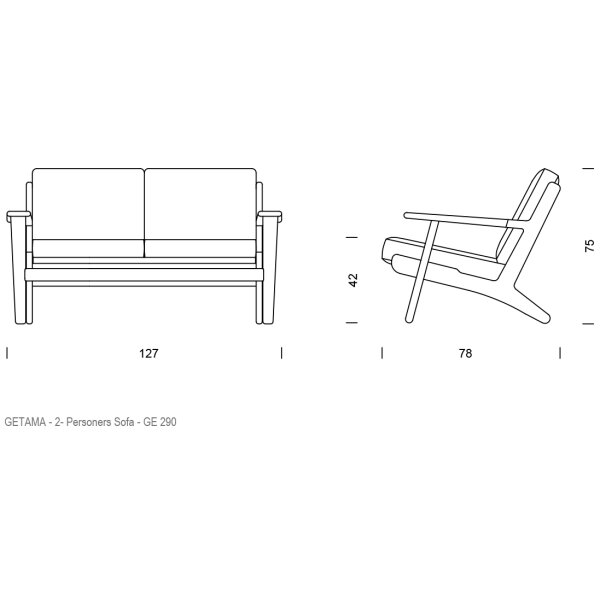 Hans J. Wegner - GE290 2-pers Sofa