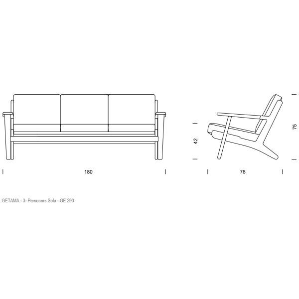 Hans J. Wegner - GE290 3-pers Sofa